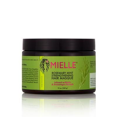 Mielle Organics Rosemary Mint Strengthening Hair Masque, Essential Oil & Biotin Deep Treatment, Miracle Repair for Dry, Damaged, & Frizzy Hair